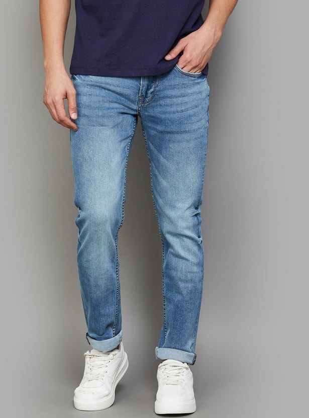BEING HUMAN Stonewashed Slim Tapered Jeans