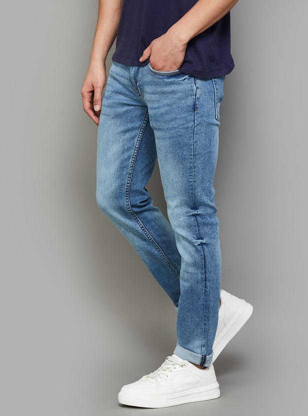 BEING HUMAN Stonewashed Slim Tapered Jeans
