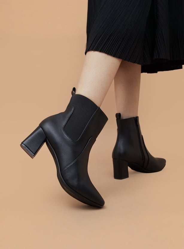 GINGER Solid Heeled Chelsea Boots