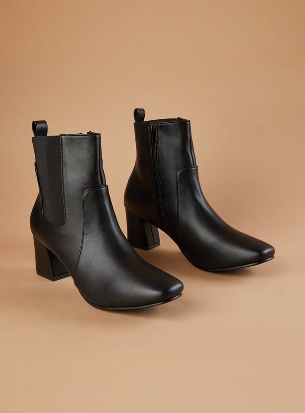 GINGER Solid Heeled Chelsea Boots