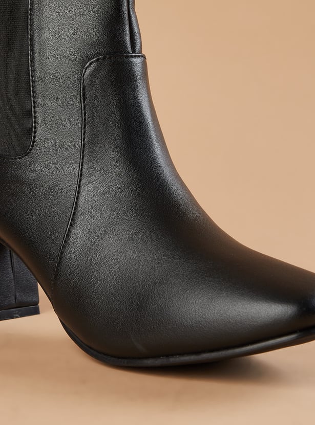 GINGER Solid Heeled Chelsea Boots