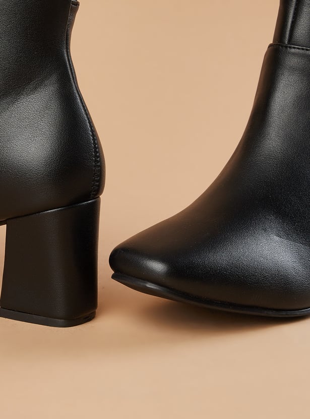 GINGER Solid Heeled Chelsea Boots