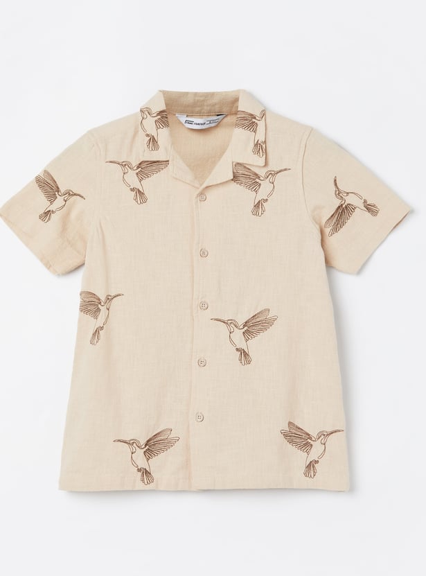 FAME FOREVER Boys Embroidered Shirt