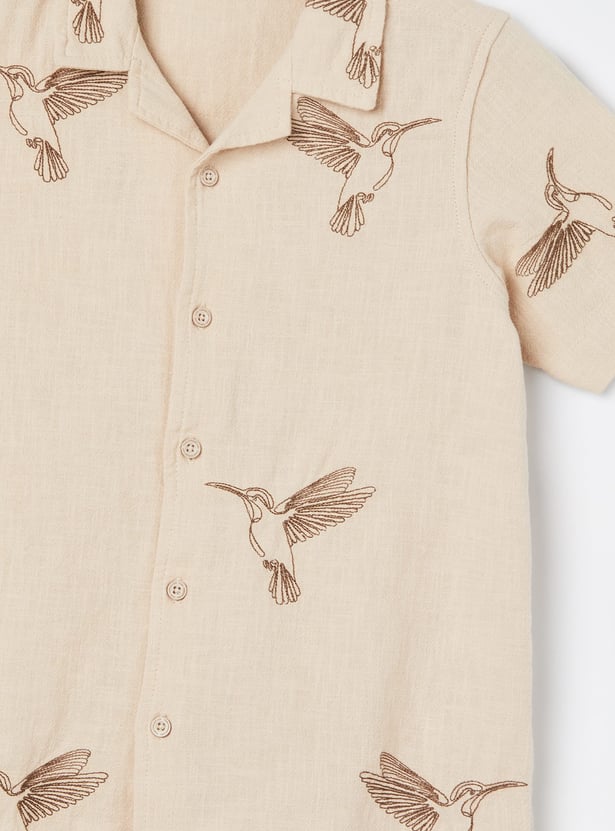 FAME FOREVER Boys Embroidered Shirt