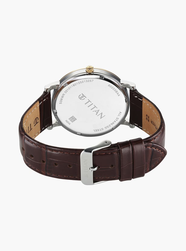 TITAN Elegance Analog Leather Strap Watch - 90203BL01