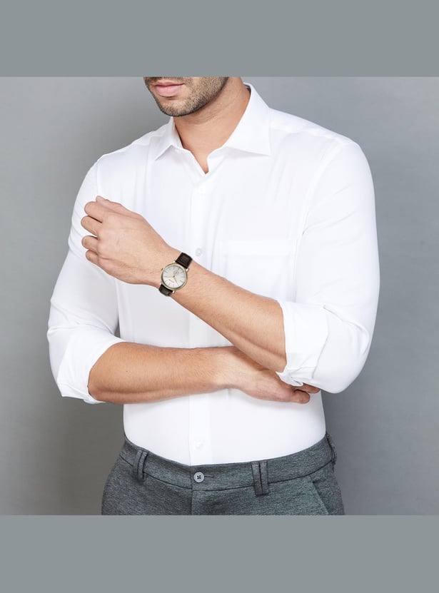 TITAN Elegance Analog Leather Strap Watch - 90203BL01