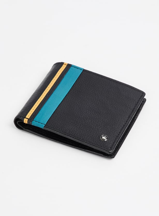 LOUIS PHILIPPE Colourblock Leather Bi-Fold Wallet