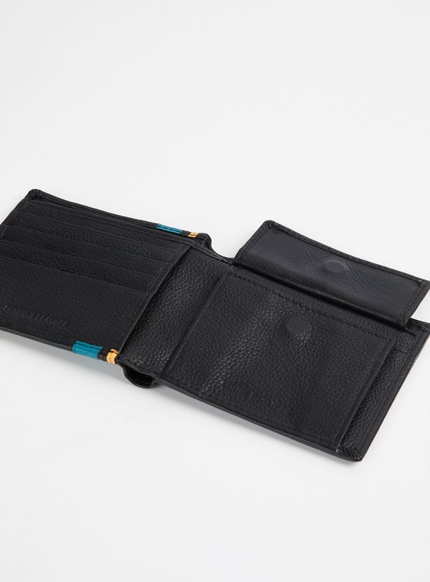 LOUIS PHILIPPE Colourblock Leather Bi-Fold Wallet
