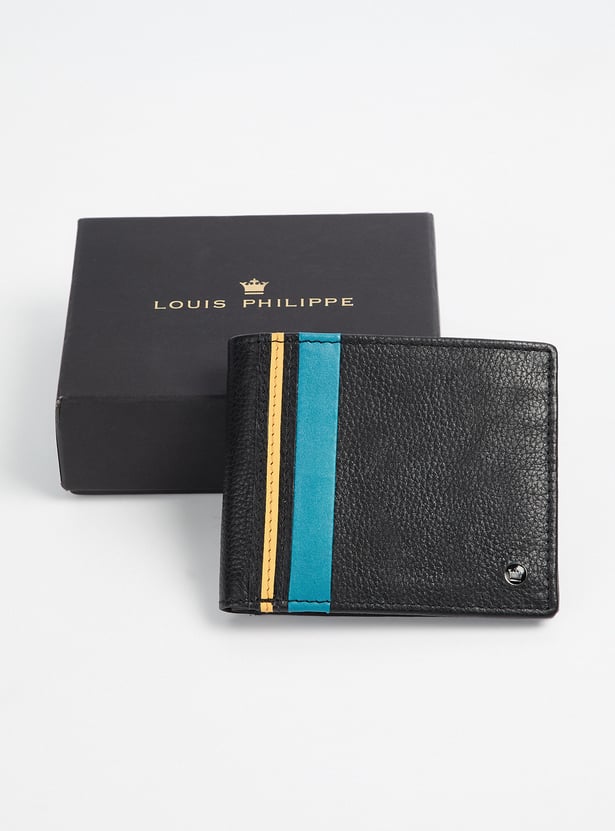 LOUIS PHILIPPE Colourblock Leather Bi-Fold Wallet