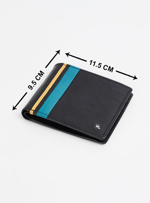 LOUIS PHILIPPE Colourblock Leather Bi-Fold Wallet