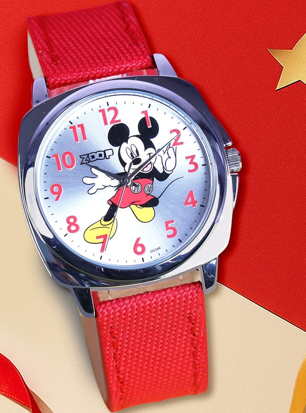 ZOOP Mickey Mouse Print Casual Analog Watch - 16055SL01