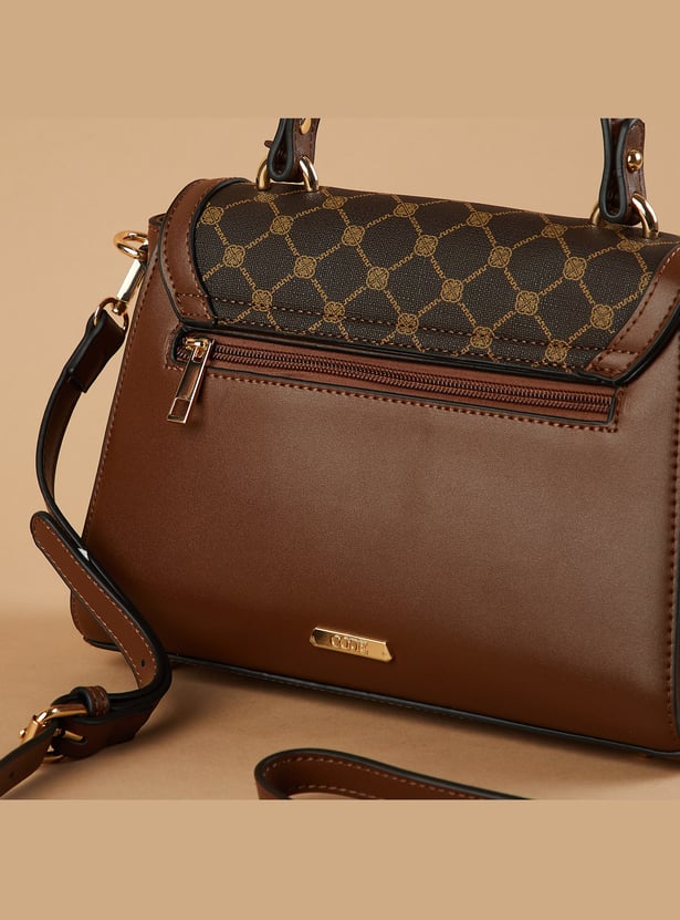 Buy CODE Monogram Print Handheld Bag from CODE at just INR 2299.0