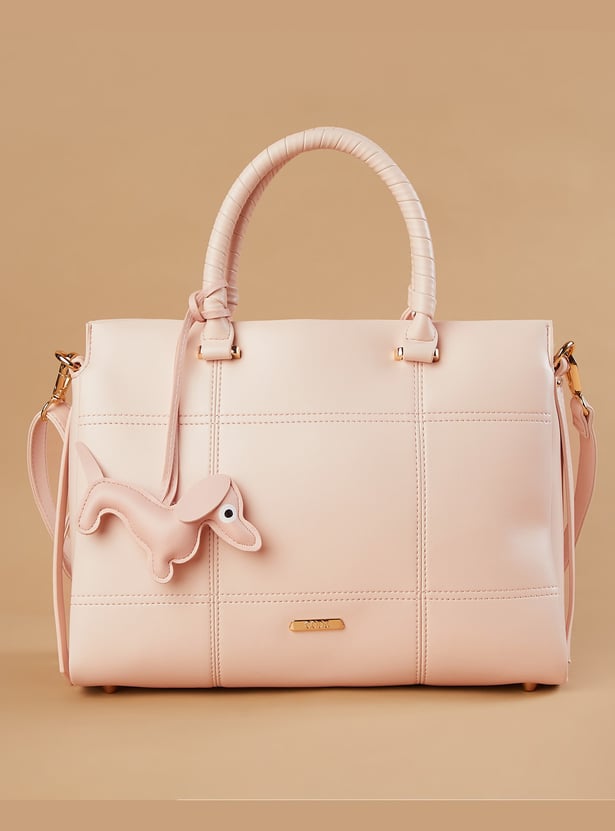 CODE Solid Handheld Bag with Dog Charm