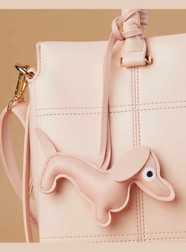 CODE Solid Handheld Bag with Dog Charm