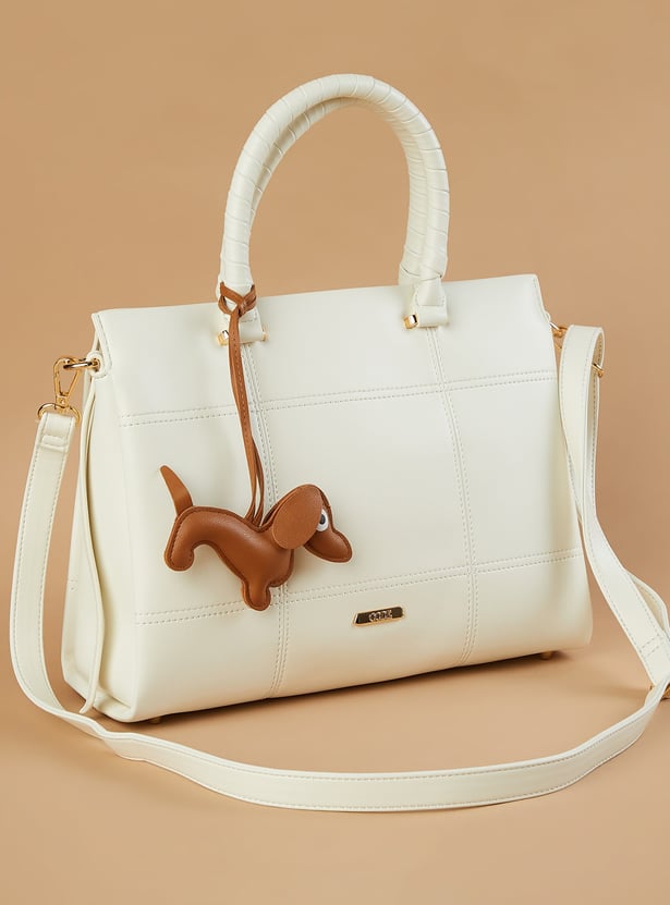 CODE Solid Handheld Bag with Dog Charm