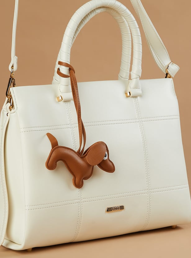 CODE Solid Handheld Bag with Dog Charm