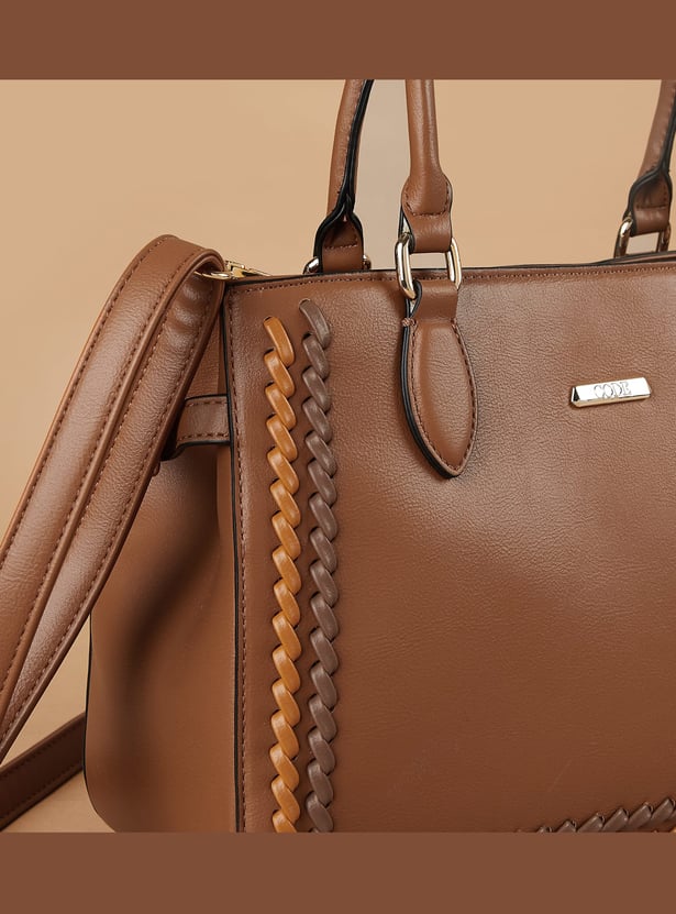CODE Woven Detail Handheld Bag