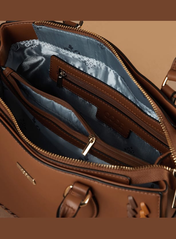 CODE Woven Detail Handheld Bag