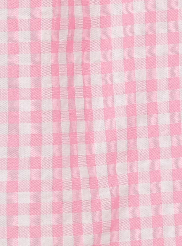 JUNIORS Girls Checked Top with Shorts
