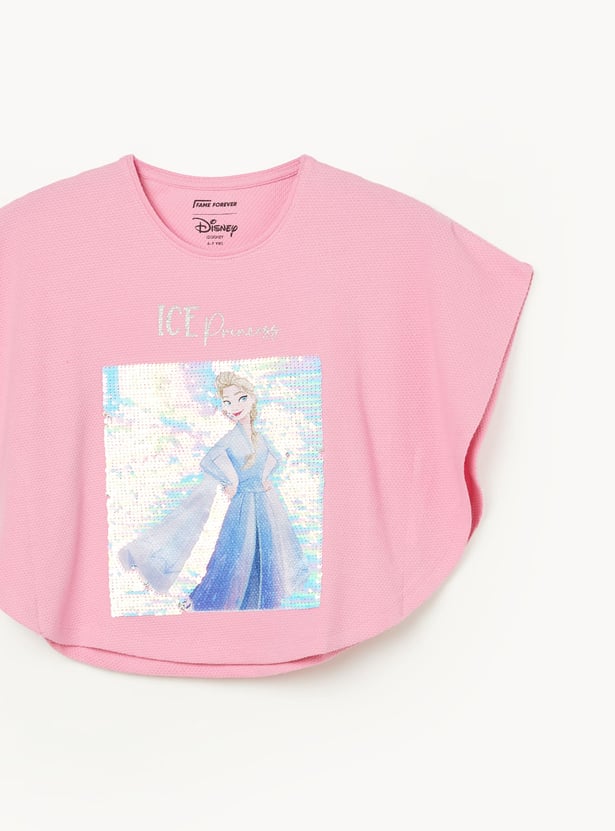 FAME FOREVER Girls Elsa Sequined Poncho Top
