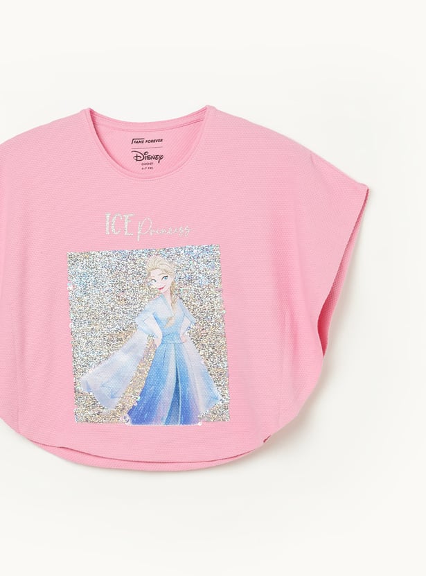 FAME FOREVER Girls Elsa Sequined Poncho Top