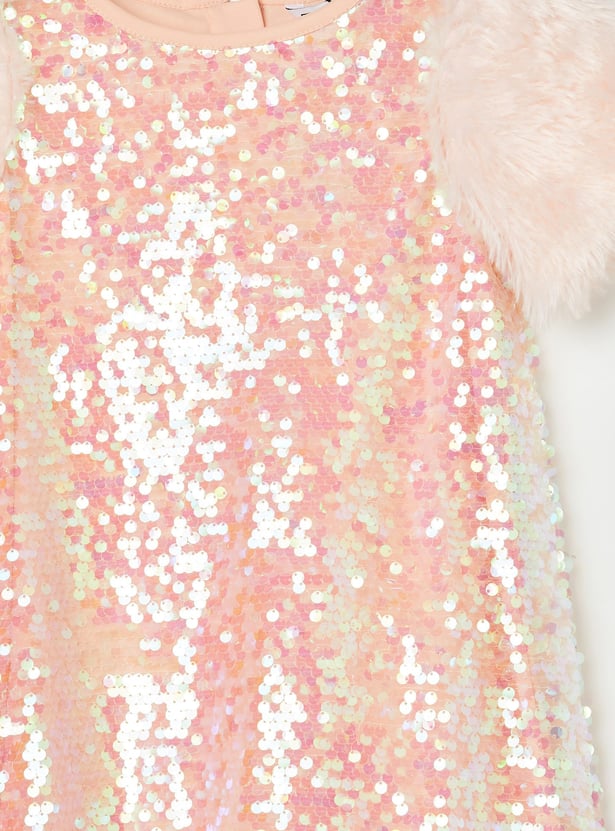FAME FOREVER Girls Sequinned A-line Dress