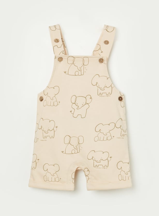 JUNIORS Boys Graphic Print Dungaree with T-shirt