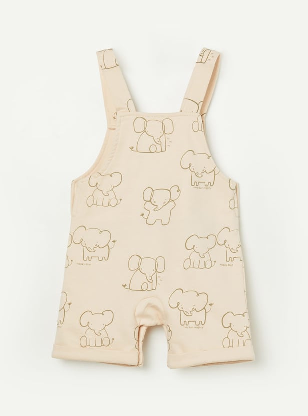 JUNIORS Boys Graphic Print Dungaree with T-shirt