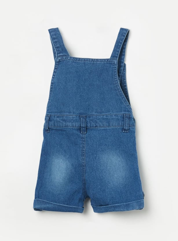 JUNIORS Boys Cat Denim Dungaree with T-shirt