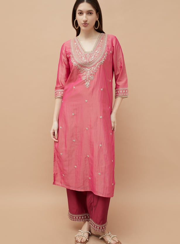 MELANGE Embroidered Kurta Set
