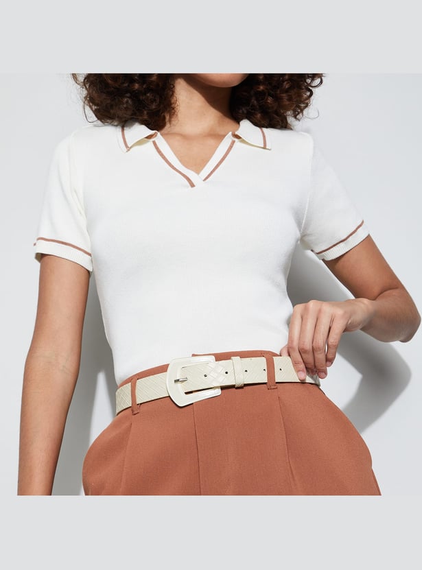 GINGER Basket Weave Patterned Belt