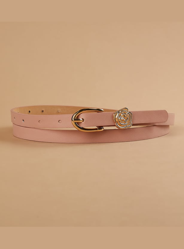 GINGER Slim Belt with Floral Motif