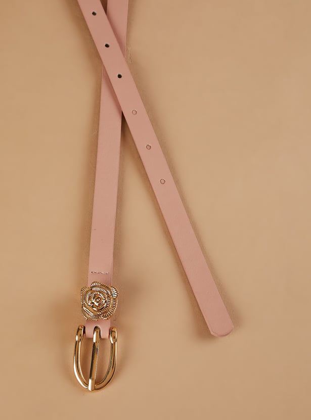 GINGER Slim Belt with Floral Motif