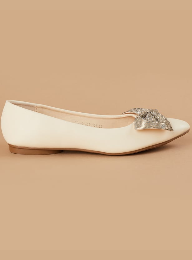 GINGER Embellished Bow Ballerinas