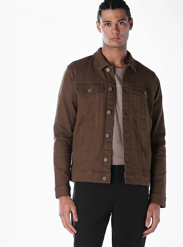 JACK & JONES Solid Denim Jacket