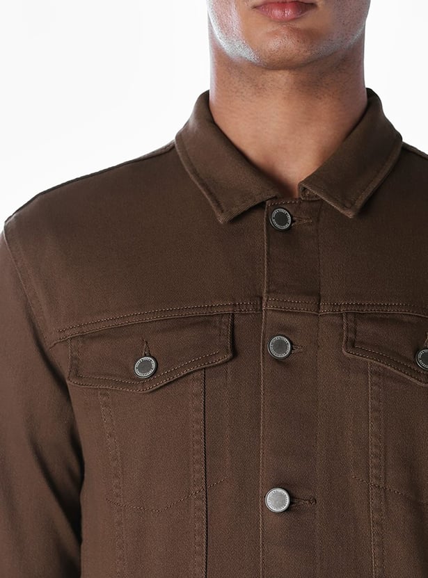 JACK & JONES Solid Denim Jacket