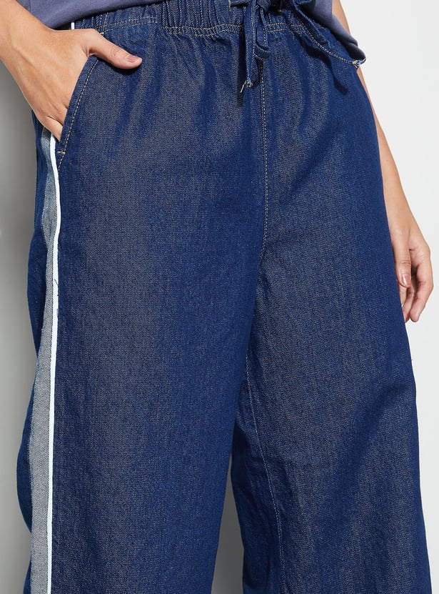 FAME FOREVER Wide Leg Jeans with Contrast Taping