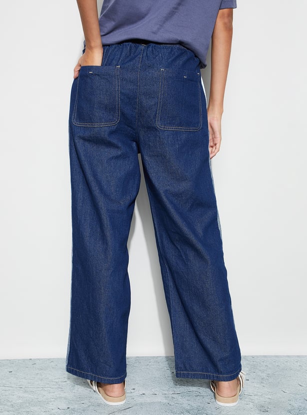FAME FOREVER Wide Leg Jeans with Contrast Taping