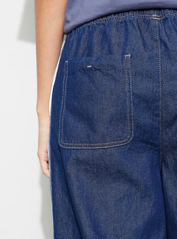 FAME FOREVER Wide Leg Jeans with Contrast Taping
