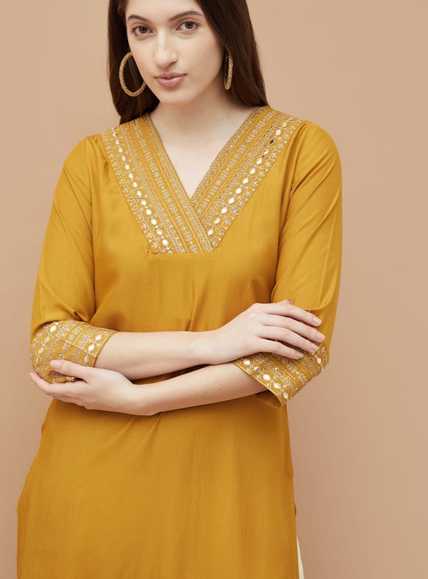 MELANGE Sequinned Straight Kurta