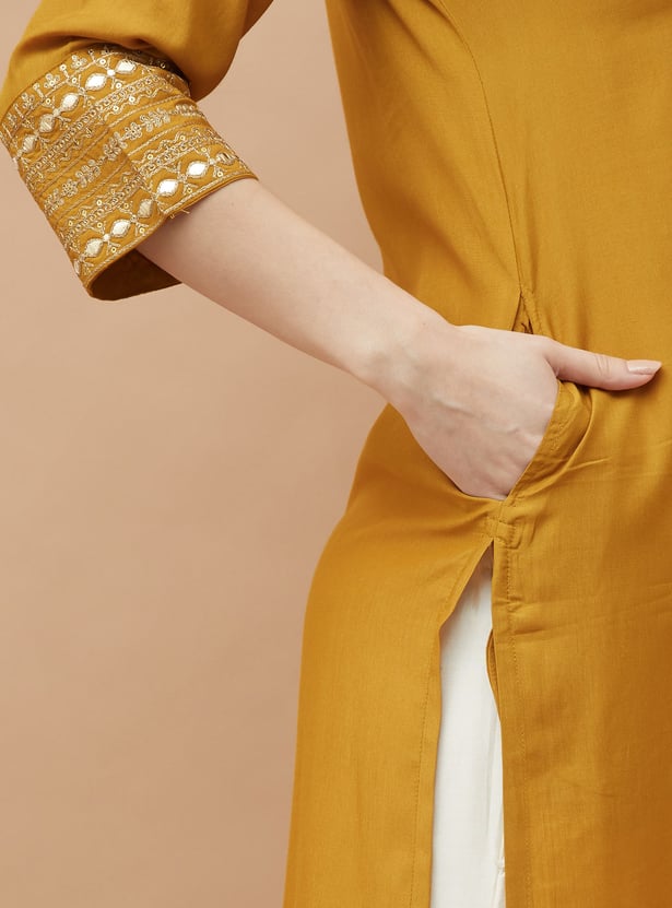 MELANGE Sequinned Straight Kurta