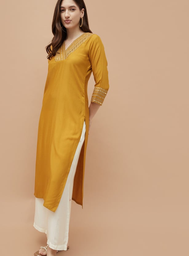 MELANGE Sequinned Straight Kurta