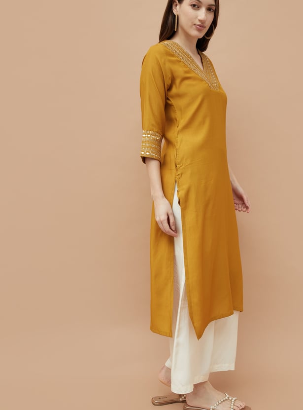 MELANGE Sequinned Straight Kurta