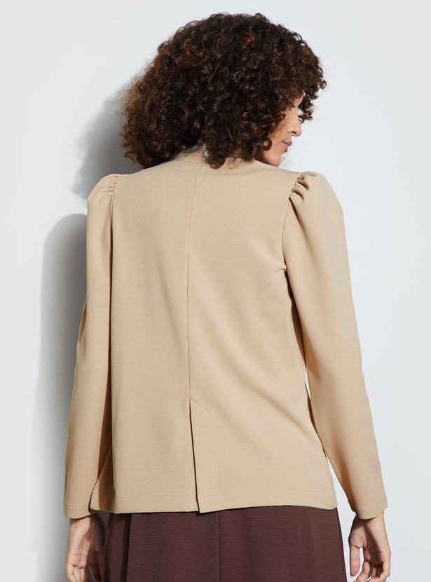CODE Solid Single-Breasted Blazer