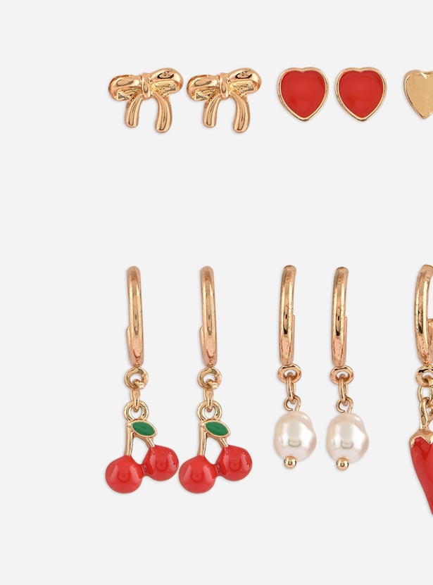 TONIQ Solid Hoops and Studs Earrings Set
