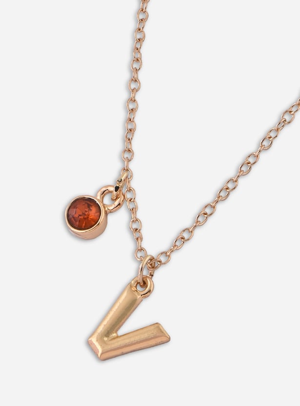 TONIQ Embellished Alphabet Pendant Necklace