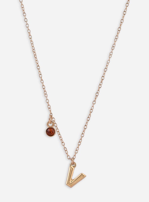 TONIQ Embellished Alphabet Pendant Necklace