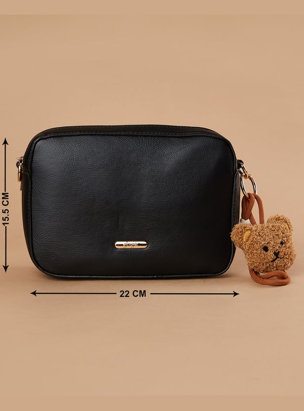 GINGER Solid Shoulder Bag with Charm
