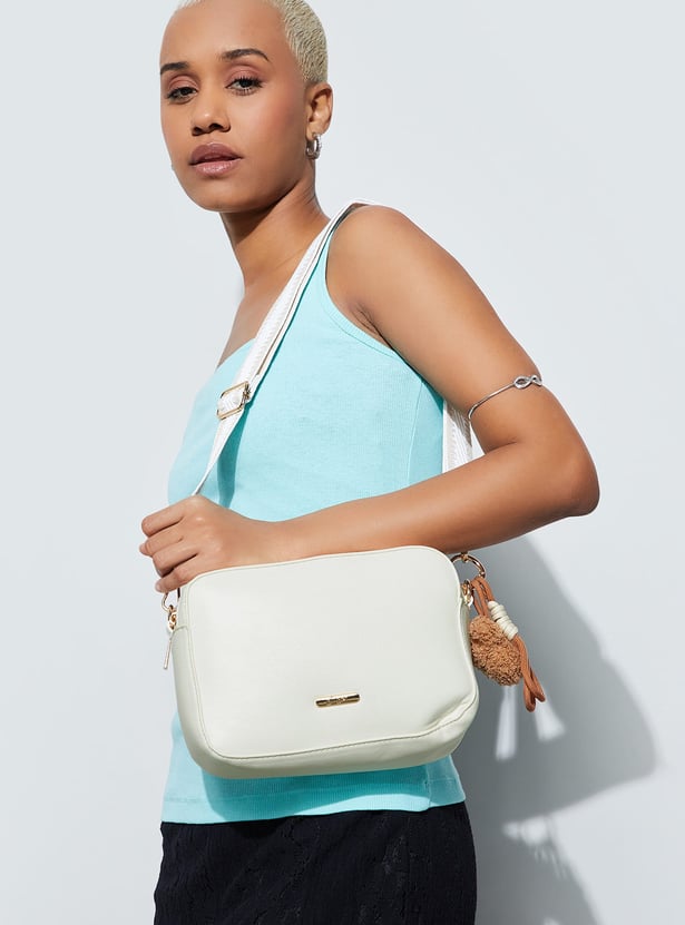 GINGER Solid Shoulder Bag with Charm