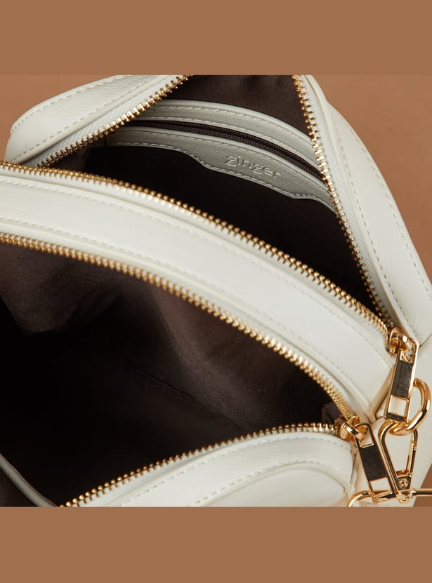 GINGER Solid Shoulder Bag with Charm
